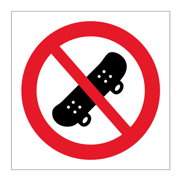 Skateboard forbudt skilt - Forbudsskilt uten tekst