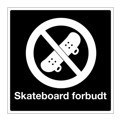 Skateboard forbudt skilt - Privatrettslig forbudsskilt