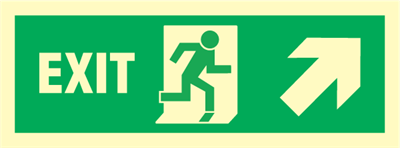 Exit right/up arrow up - exit sign