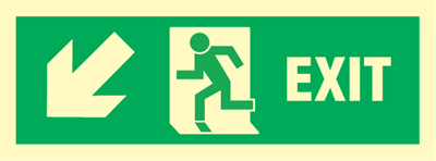 Exit left arrow left/down - exit sign