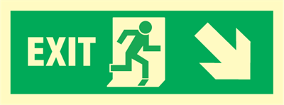 Exit right arrow right/down - exit sign