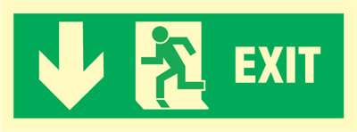 Exit left arrow down - exit sign