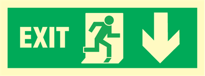 Exit right arrow down - exit sign