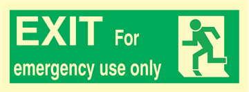 Exit left for emergency us only - exit sign