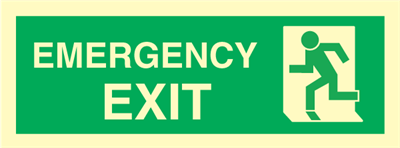 emergency exit left - exit sign