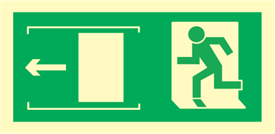 exit left sliding door - exit sign