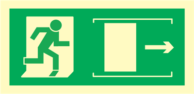 exit right sliding door - exit sign