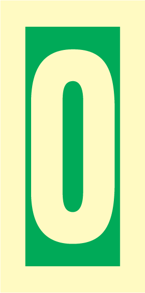 number 0 - exit sign