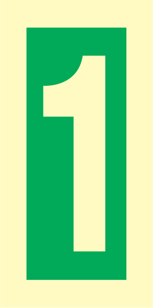 number 1 - exit sign