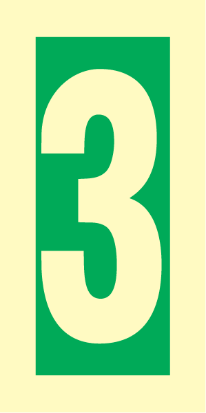number 3 - exit sign