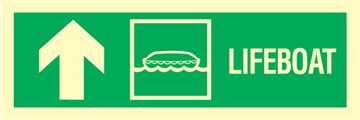 Lifeboat arrow up - exit sign