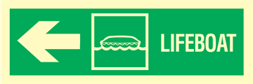 Lifeboat arrow  left - exit sign