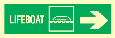 Lifeboat arrow right - exit sign
