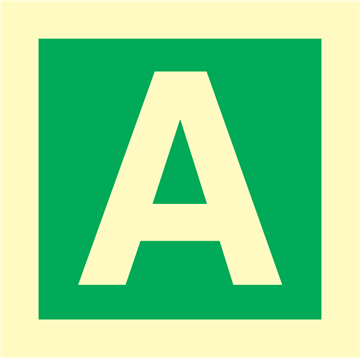 Character A - exit sign