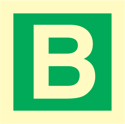 Character B - exit sign