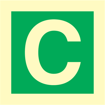 Character C - exit sign