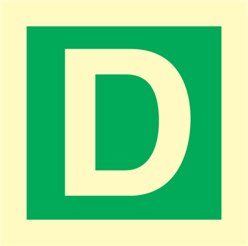 Character D - exit sign