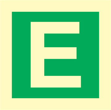 Character E - exit sign