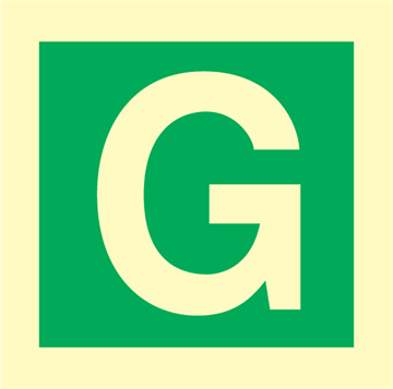 Character G - exit sign