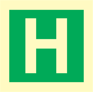 Character H - exit sign