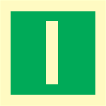 Character I - exit sign