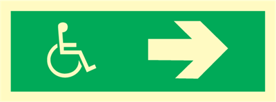 Wheelchair direction right - exit sign