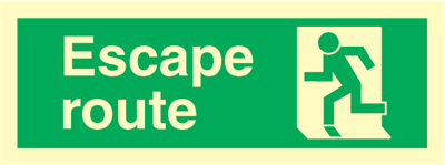 Escape route left - exit sign