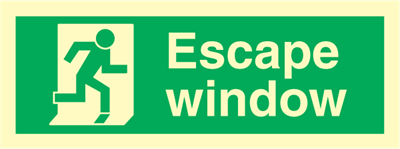 Escape window - exit sign