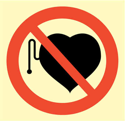 No pacemakers - Prohibition Signs
