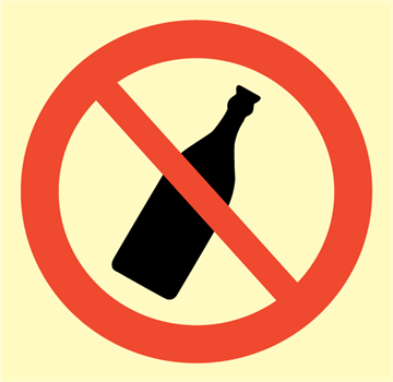 No bottle allowed - Prohibition Signs