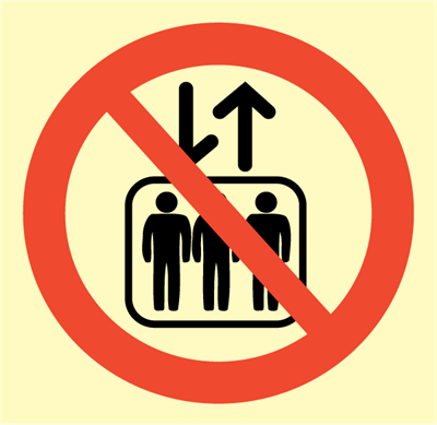 Do not use lift - Prohibition Signs