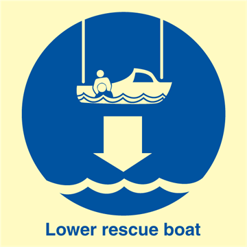 Lower resque boat - IMO Signs