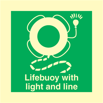 Lifebuoy with line and light - IMO Signs