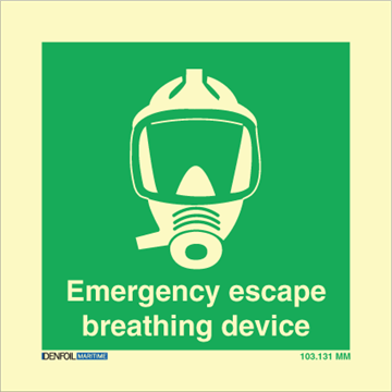 Emergency escape breathing device - IMO Signs