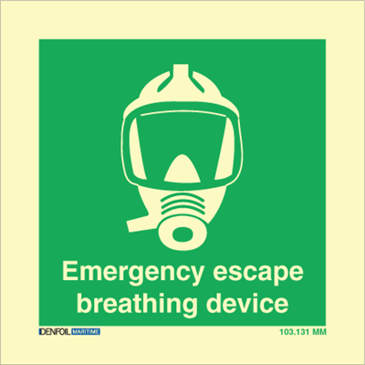 Emergency escape breathing device - IMO Signs