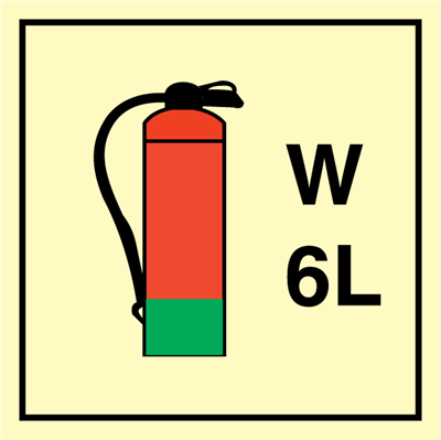 Water Extinguisher 6 L - Fire Control Signs