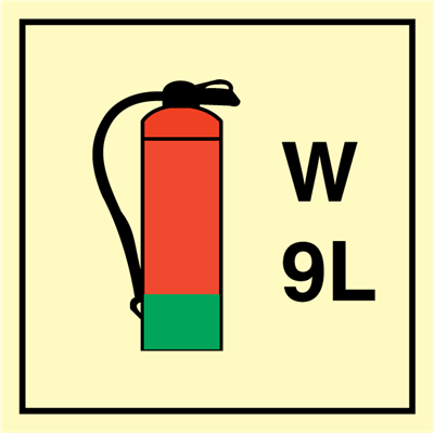 Water Extinguisher 9 L - Fire Control Signs