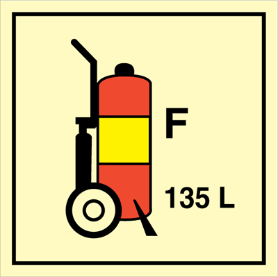Wheeled fire extinguisher F 135L - Fire Control Signs