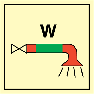 Water fog valve - Fire Control Signs