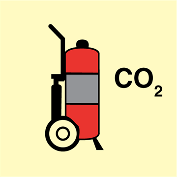Wheeled fire extinguisher co2 - Fire Control Signs