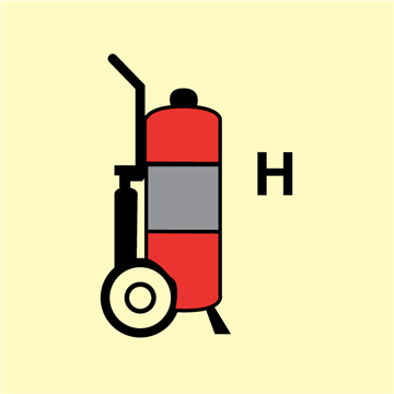 Wheeled fire extinguisher H - Fire Control Signs
