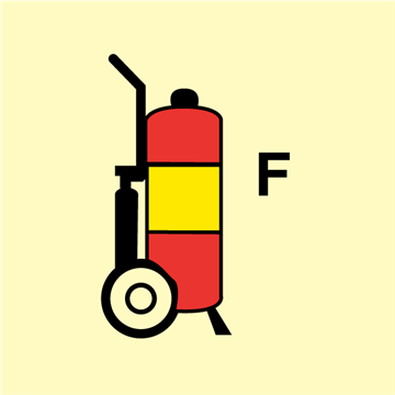 Wheeled fire extinguisher F - Fire Control Signs
