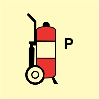 Wheeled fire extinguisher P - Fire Control Signs