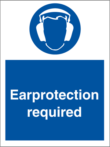 Ear protection required - Mandatory Signs