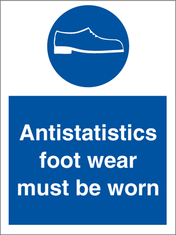 Antistatics foot wear - Mandatory Signs