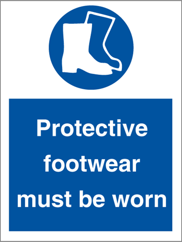 Protective footwear must be worn - Mandatory Signs