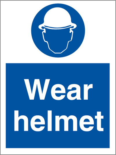 Wear helmet - Mandatory Signs