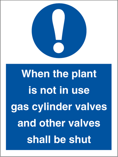 When the plant is not in use - Mandatory Signs
