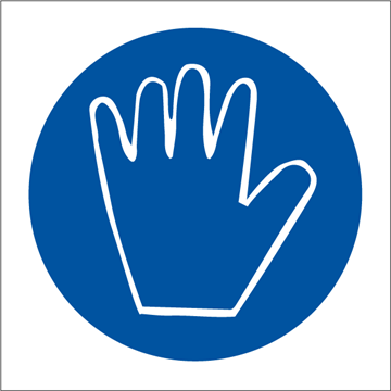 Hand protection must be worn - Mandatory Signs