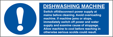 Dishwashing Machine - Mandatory Signs